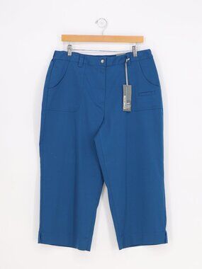 NWT CHICO'S Relaxed Blue Capris Stretch Cotton Size 3/XL